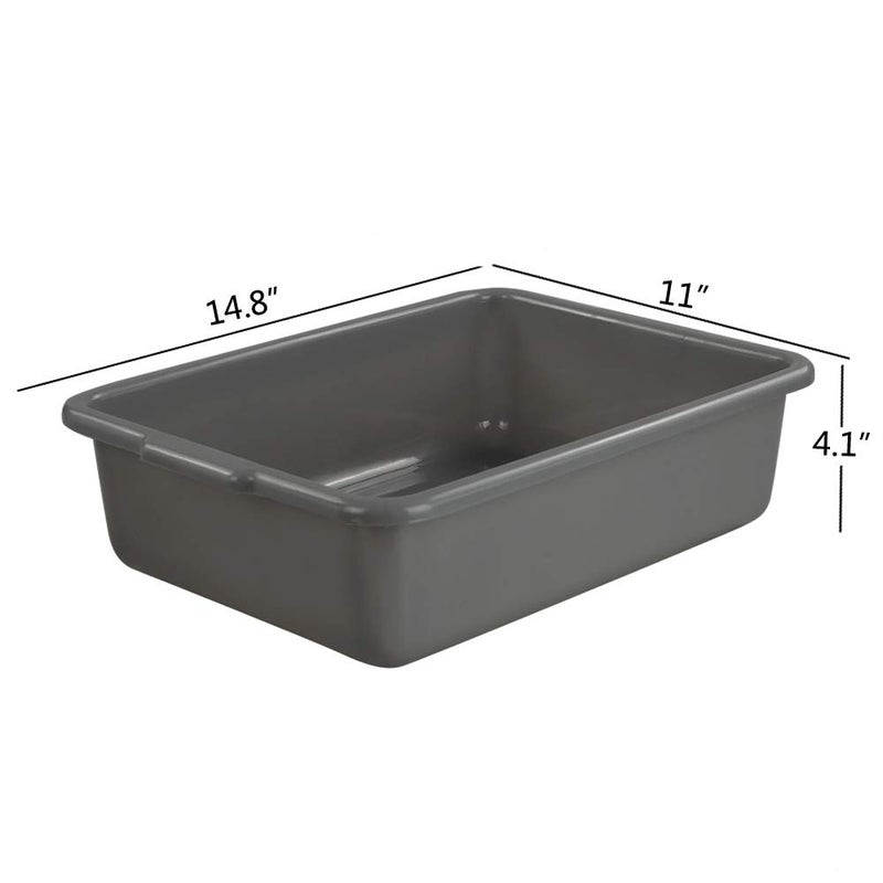Teyyvn Plastic Bus/Utility Box, Commercial Wash Basin Tote Box, 4-Pack - Image 3